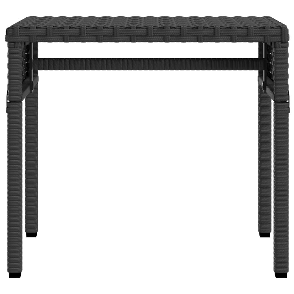 Sonnenliege mit Sonnendach und Tisch Schwarz Poly Rattan