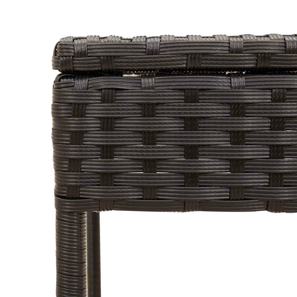 Sonnenliege mit Sonnendach und Tisch Schwarz Poly Rattan