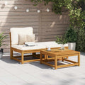 3-tlg. Garten-Lounge-Set mit Kissen Massivholz Akazie