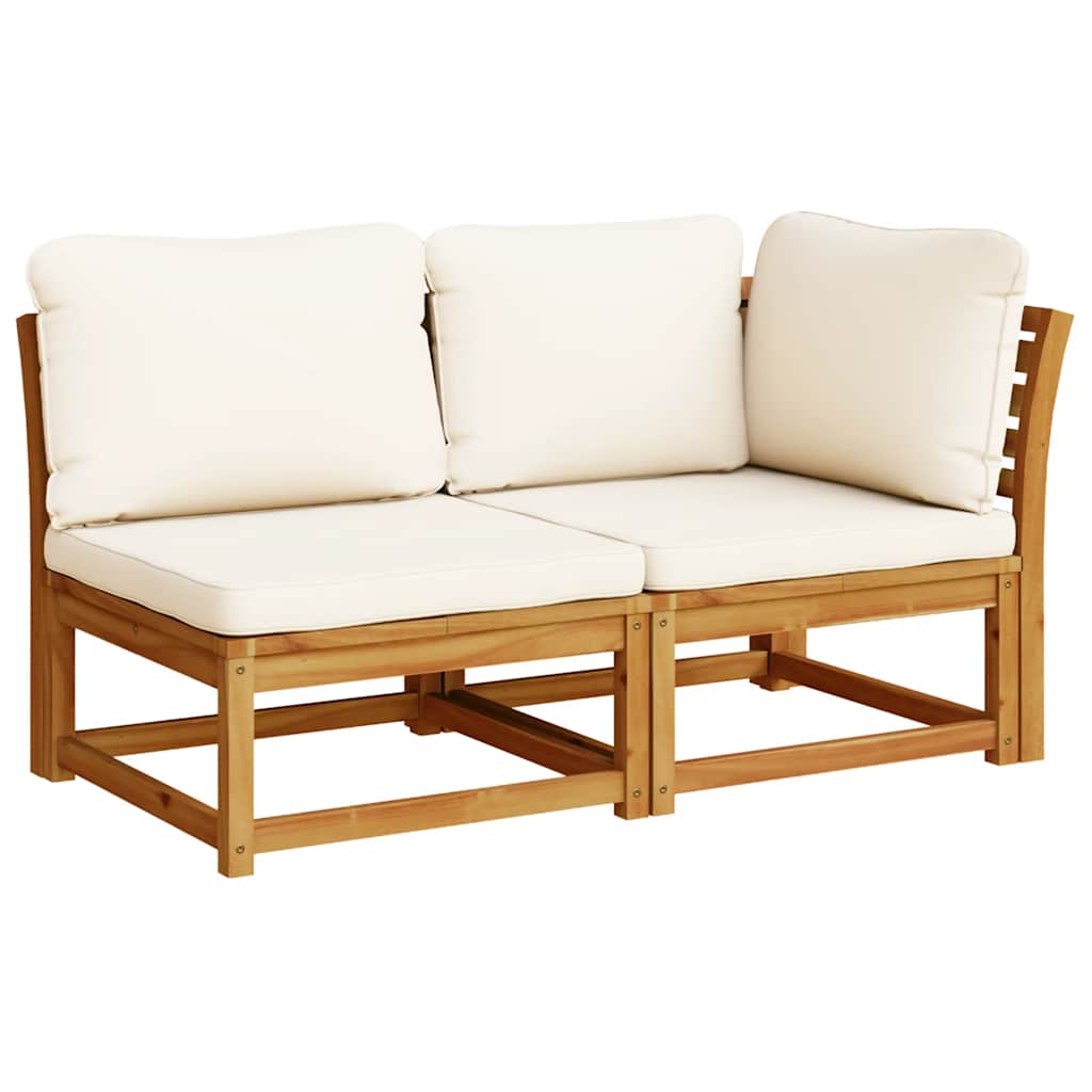 2-tlg. Garten-Lounge-Set mit Kissen Massivholz Akazie