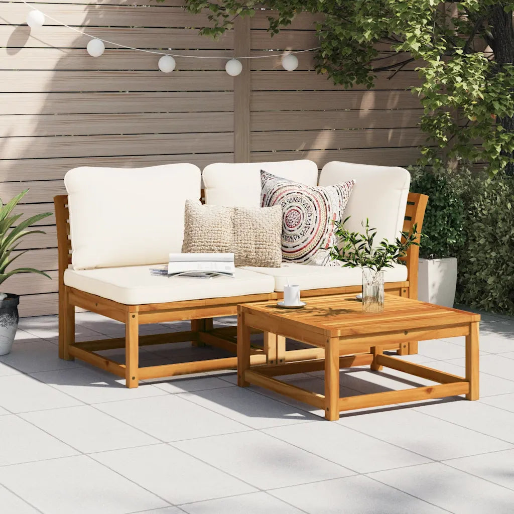 Garten-Lounge-Set mit Kissen Massivholz Akazie