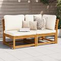 2-tlg. Garten-Lounge-Set mit Kissen Massivholz Akazie