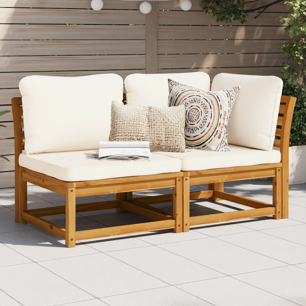 Garten-Lounge-Set mit Kissen Massivholz Akazie