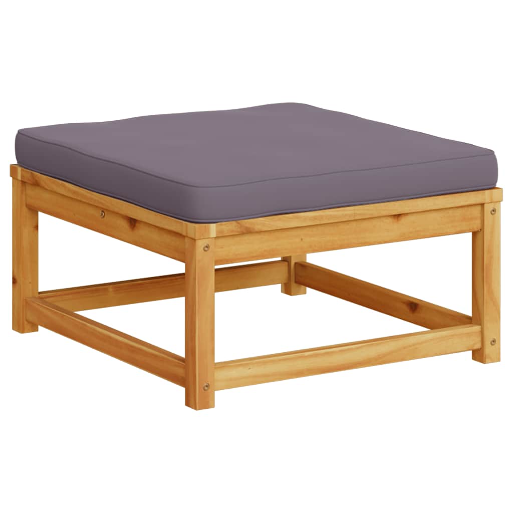 Gartenhocker mit Kissen Massivholz Akazie