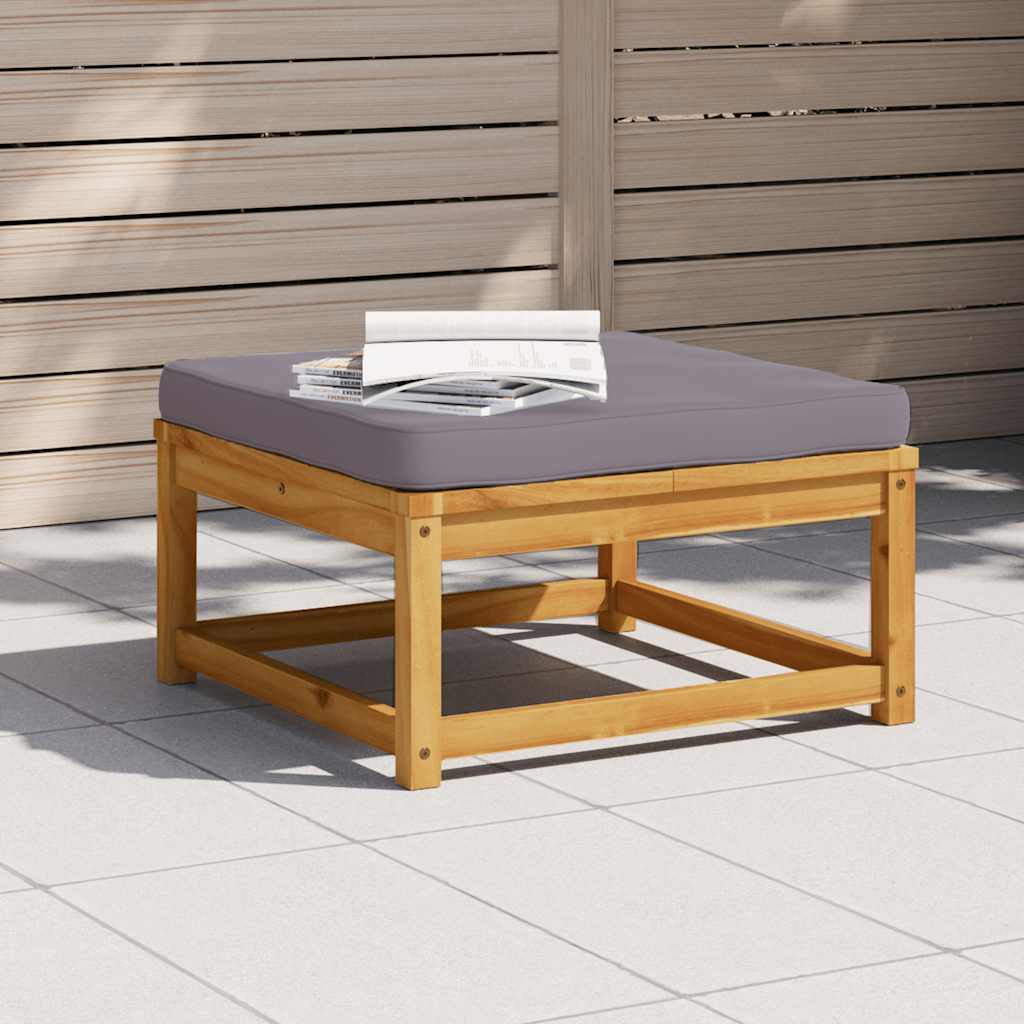 Gartenhocker mit Kissen Massivholz Akazie