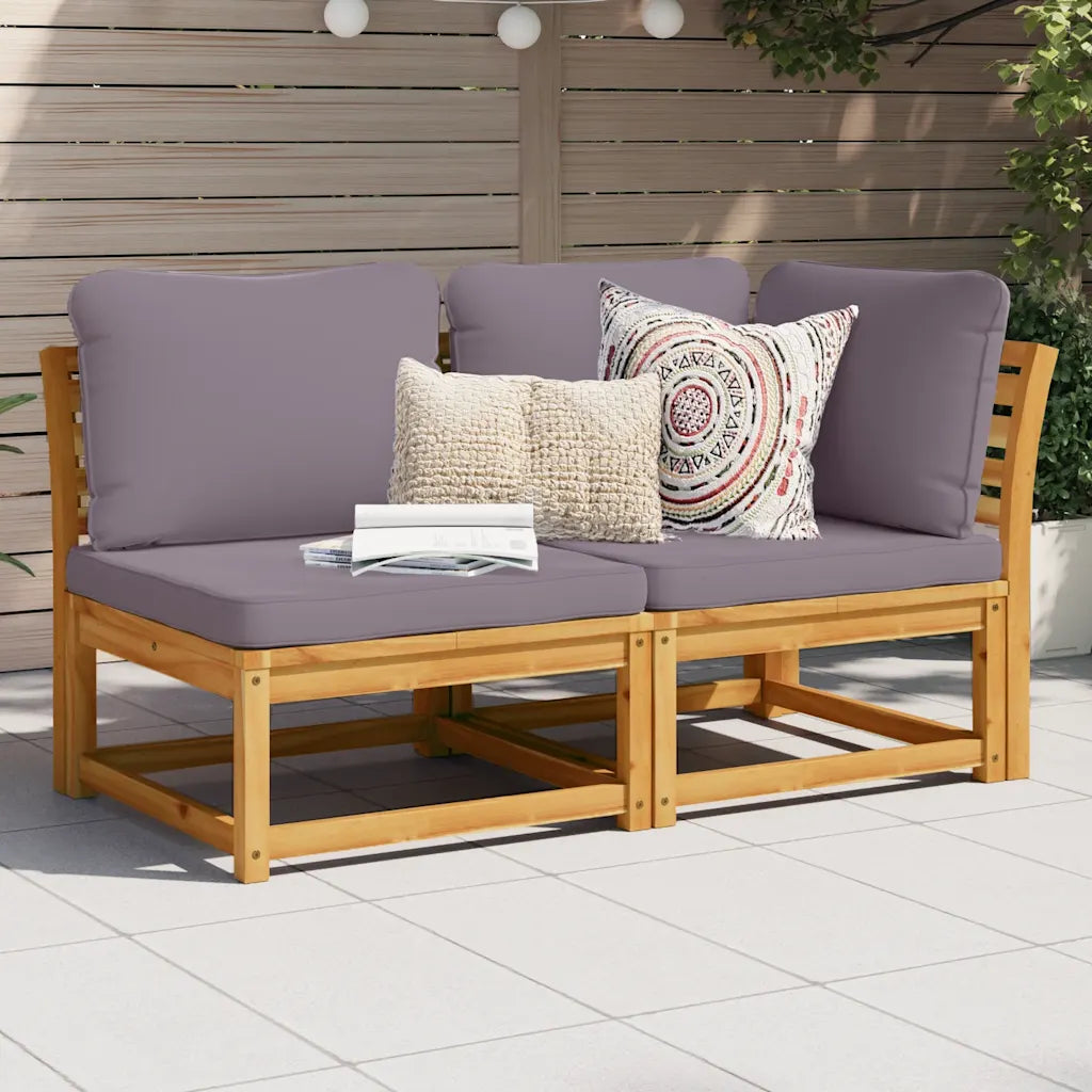 Garten-Lounge-Set mit Kissen Massivholz Akazie
