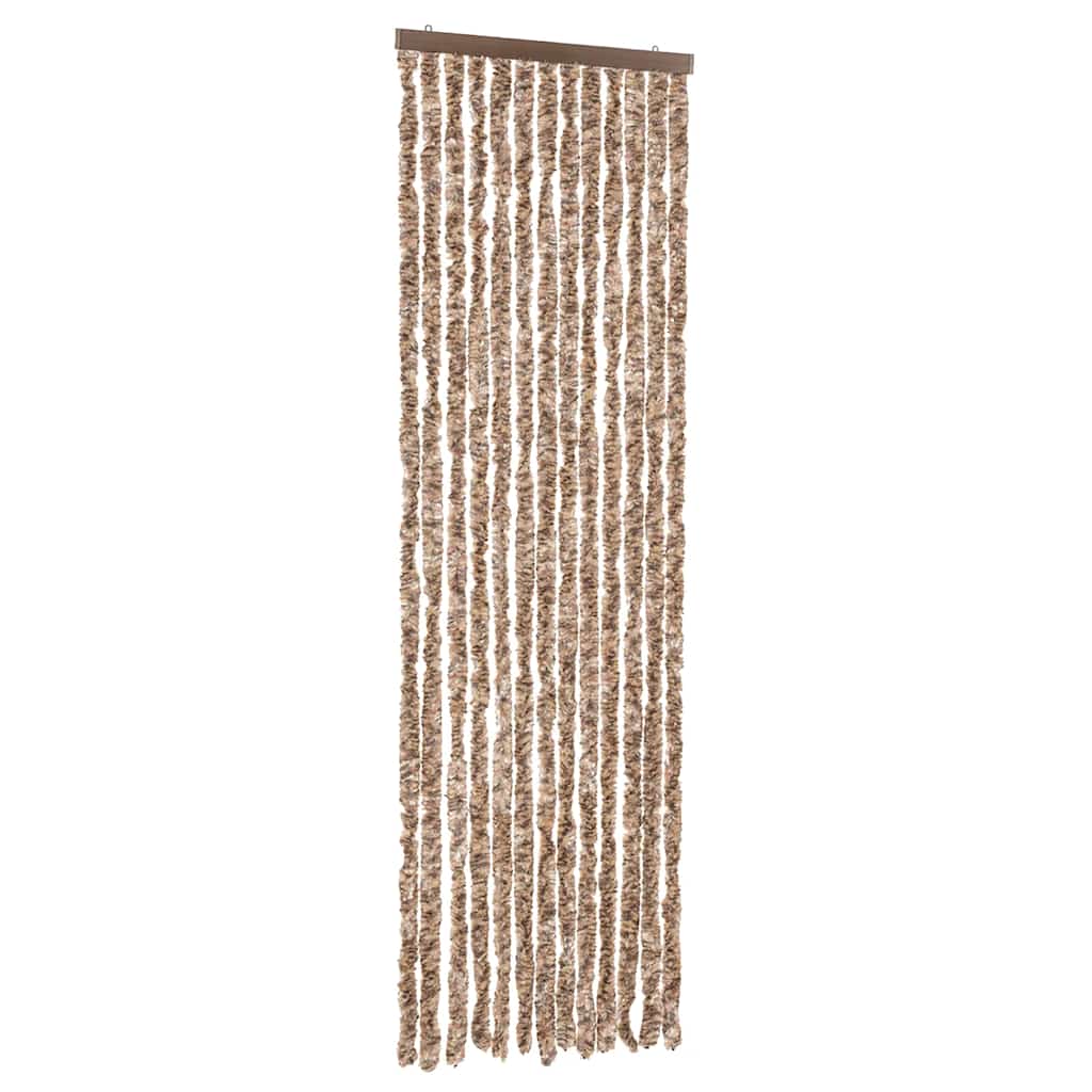 Fliegenvorhang Beige und Dunkelbraun 56x200 cm Chenille