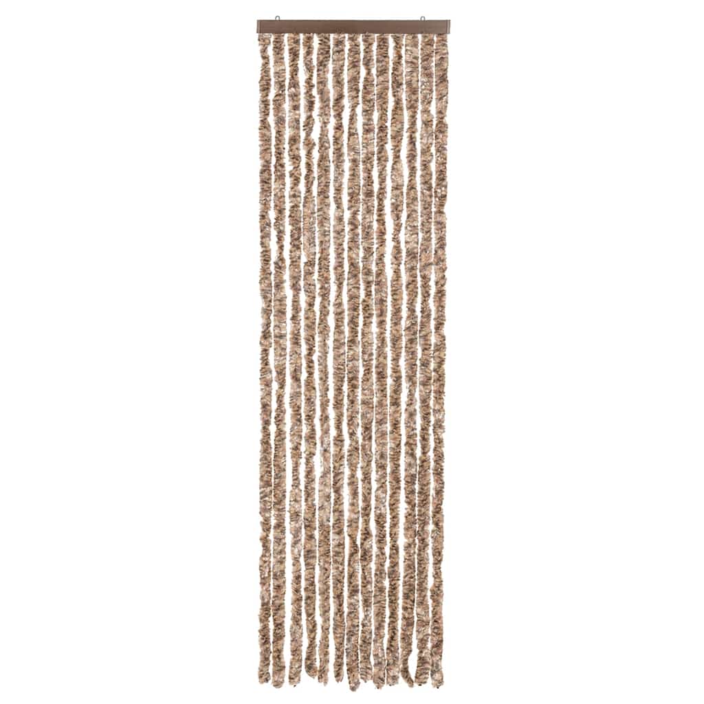 Fliegenvorhang Beige und Dunkelbraun 56x200 cm Chenille
