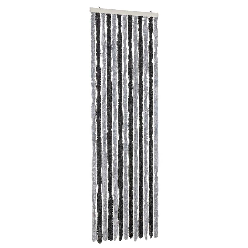Fliegenvorhang Grau und Schwarz 56x185 cm Chenille