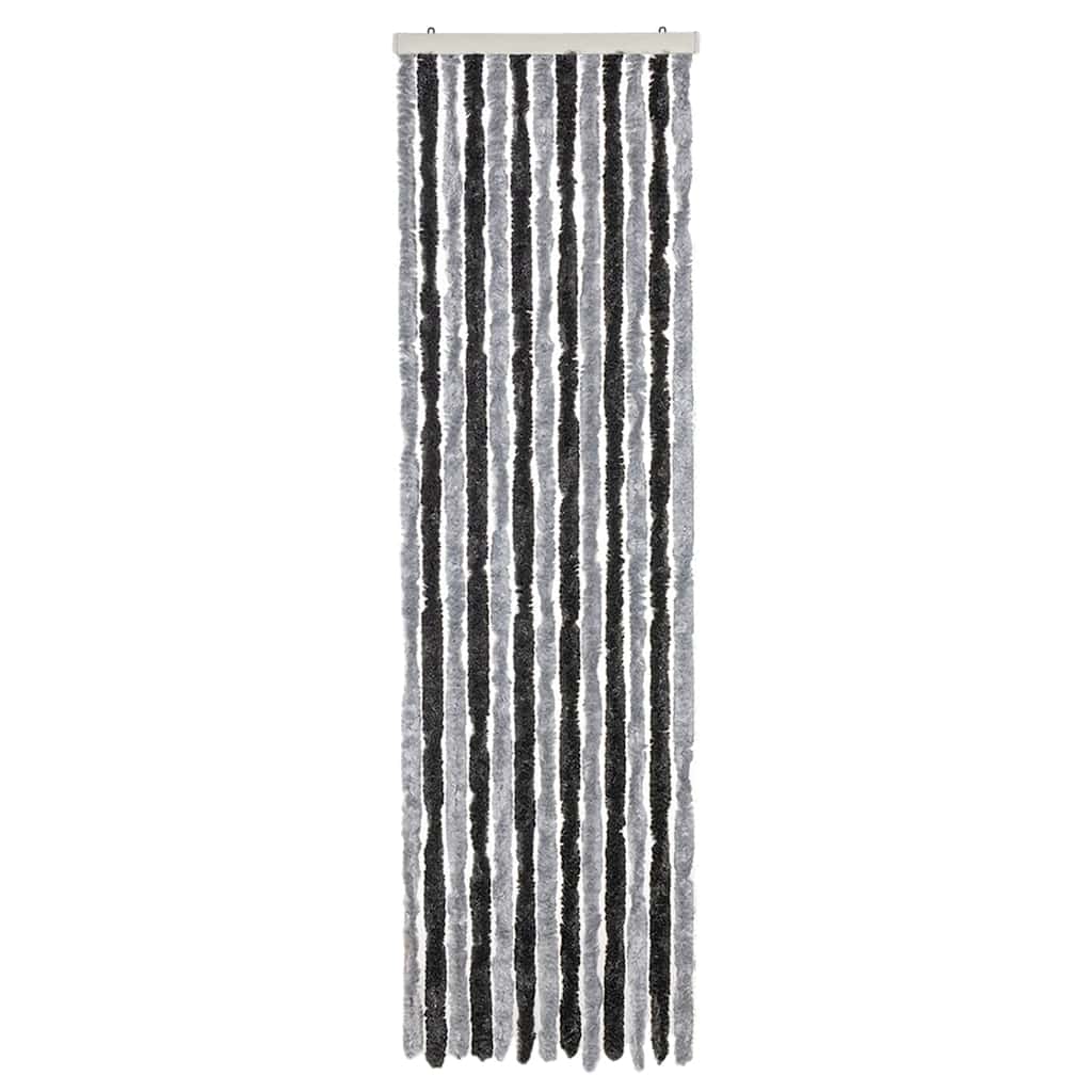 Fliegenvorhang Grau und Schwarz 56x185 cm Chenille