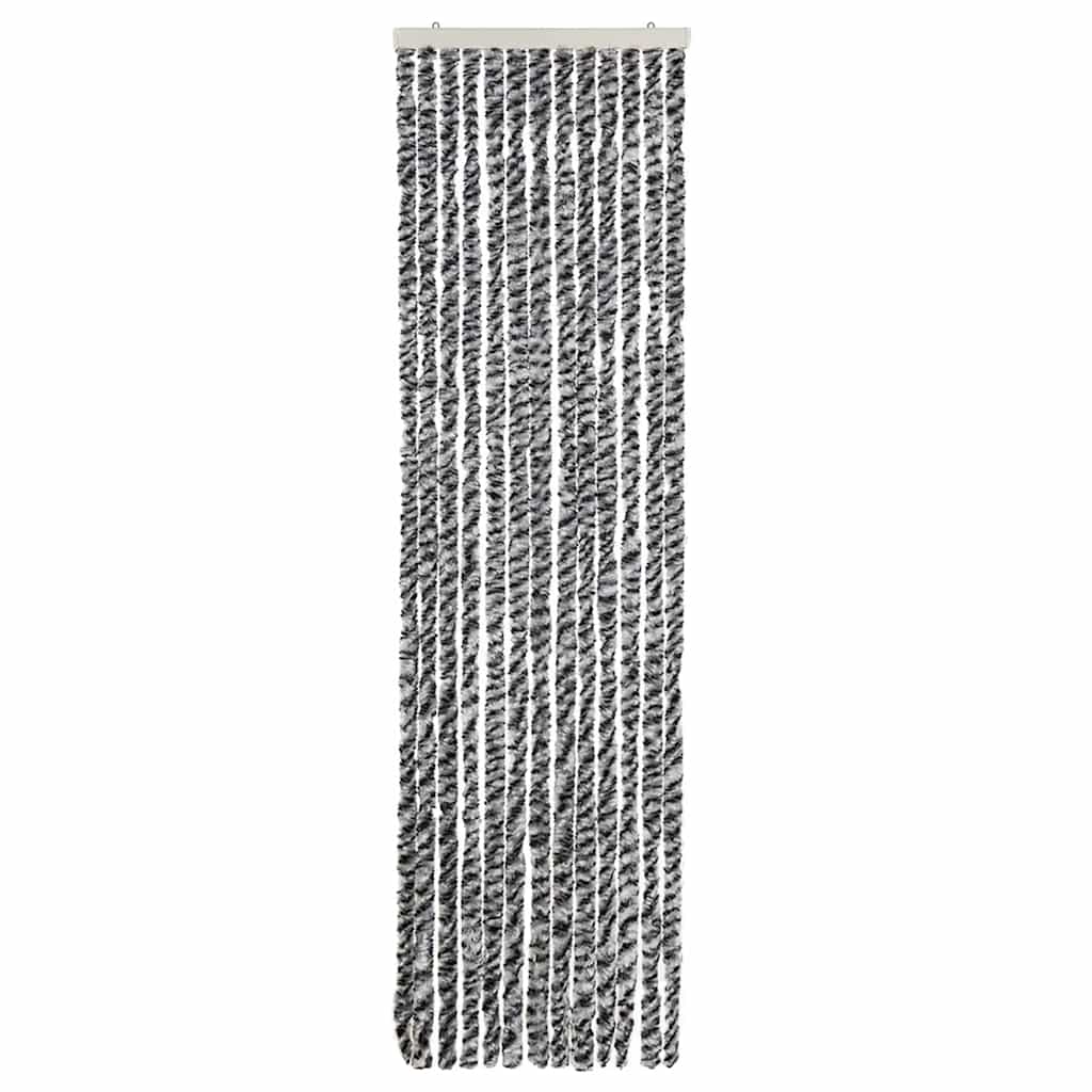 Fliegenvorhang Grau, Schwarz und Weiß 56x185 cm Chenille