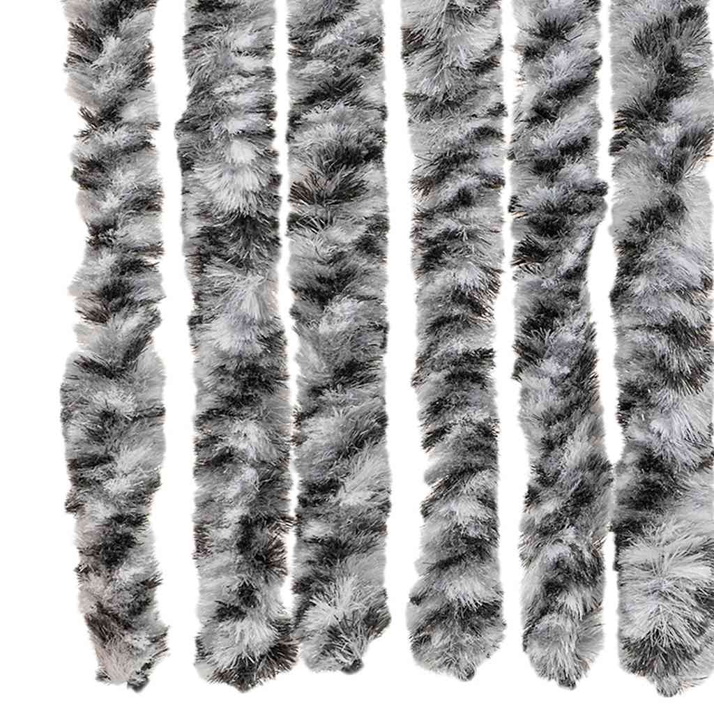 Fliegenvorhang Grau, Schwarz und Weiß 90x200 cm Chenille