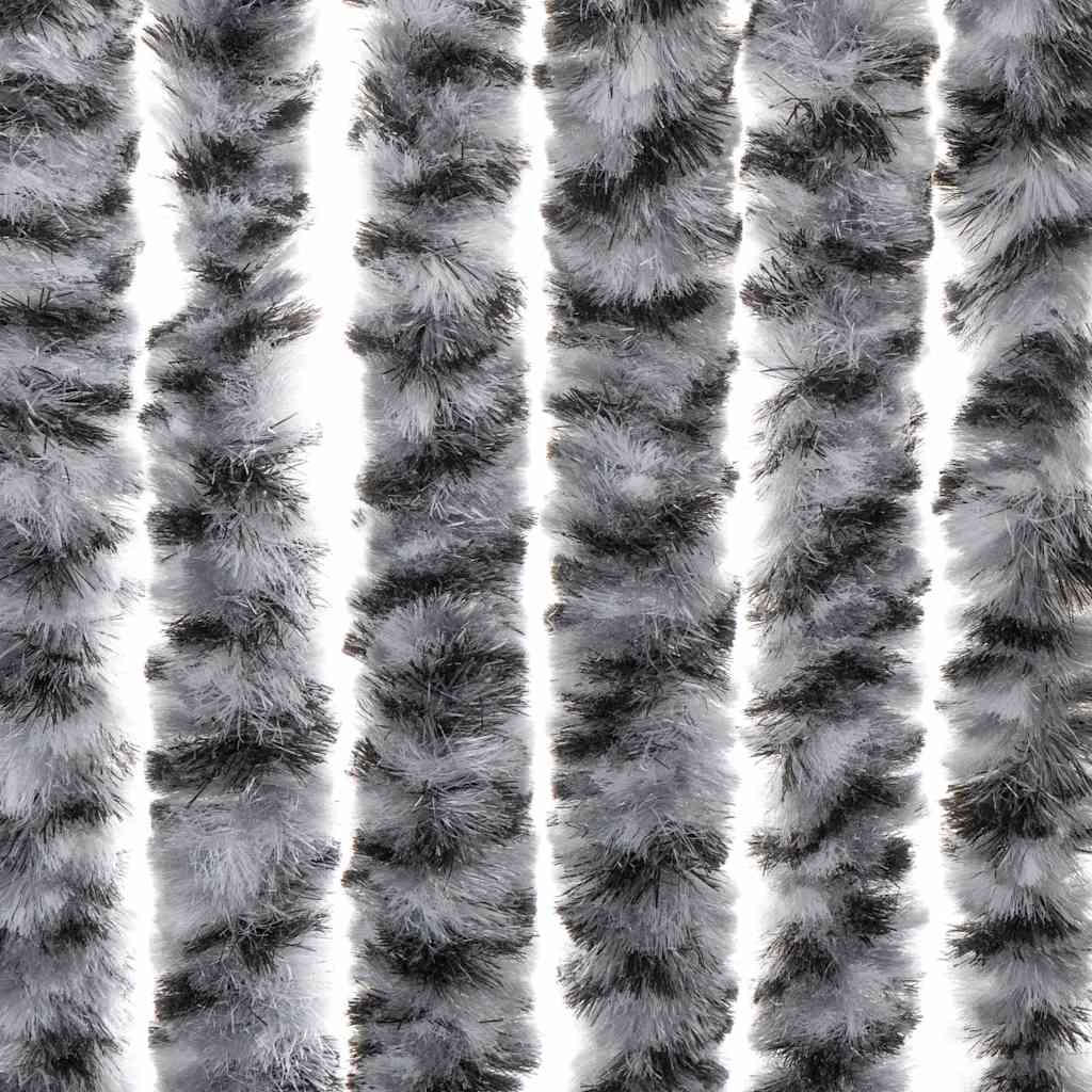 Fliegenvorhang Grau, Schwarz und Weiß 90x200 cm Chenille