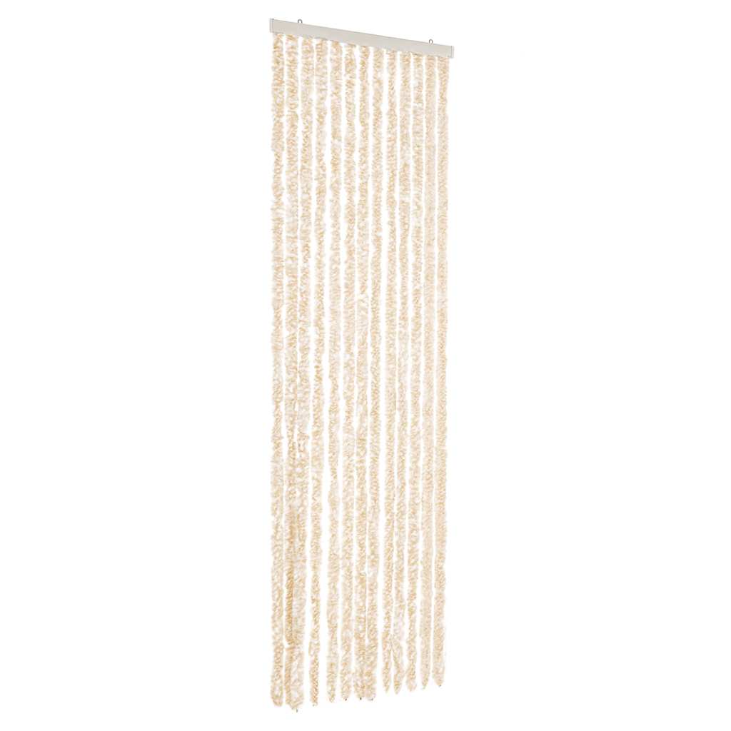 Fliegenvorhang Beige und Weiß 56x185 cm Chenille