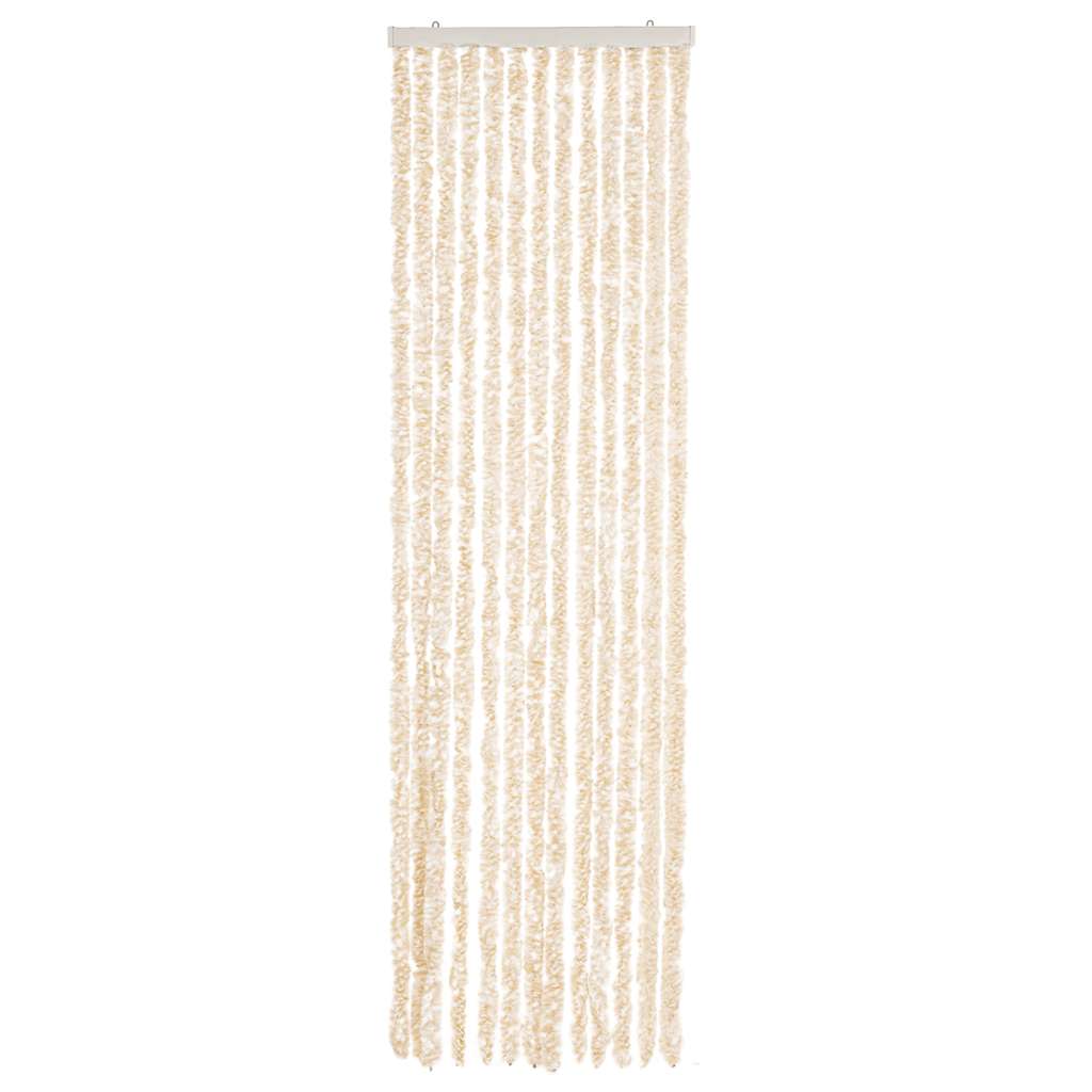 Fliegenvorhang Beige und Weiß 56x185 cm Chenille