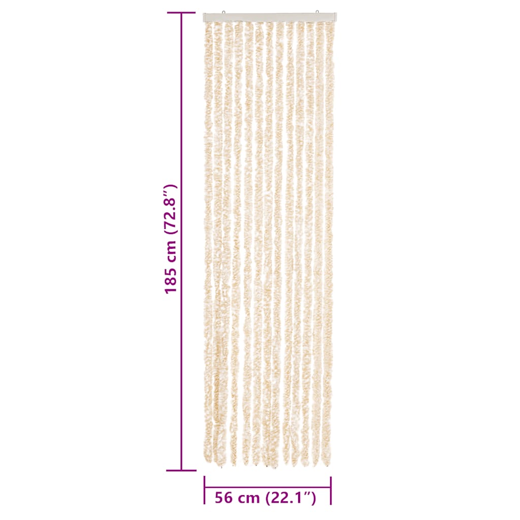 Fliegenvorhang Beige und Weiß 56x185 cm Chenille