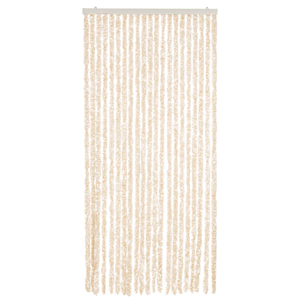 Fliegenvorhang Beige und Weiß 90x200 cm Chenille