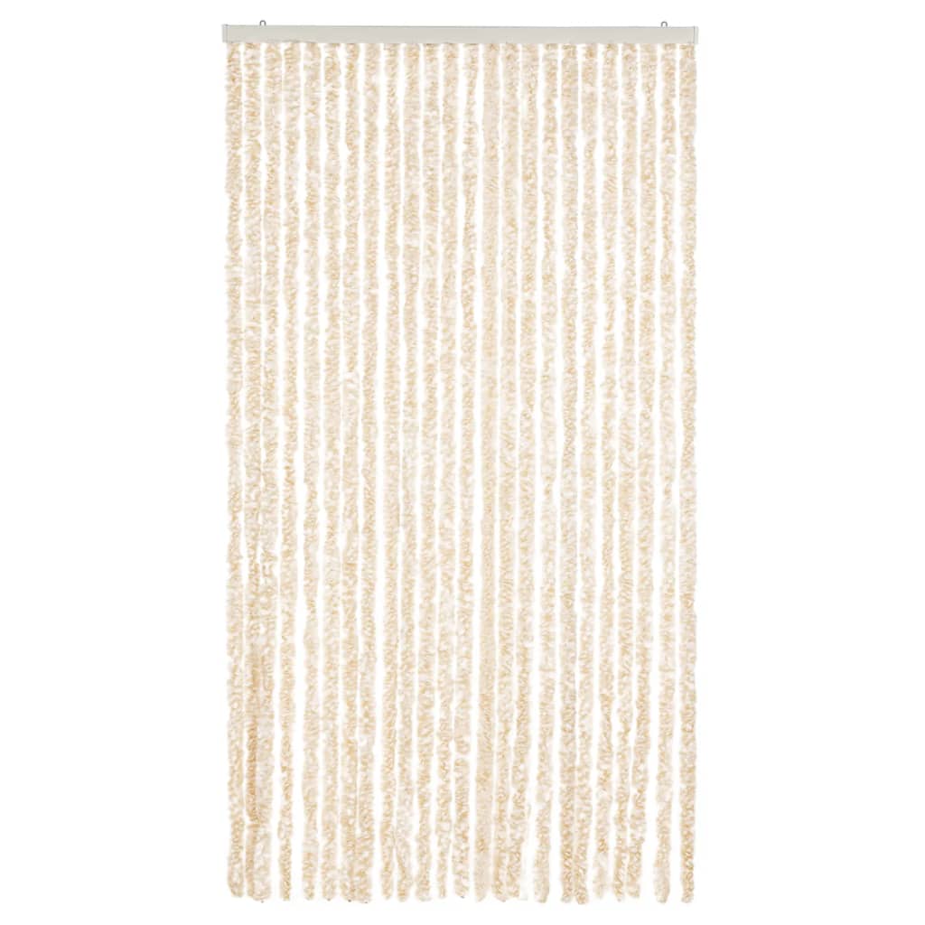 Fliegenvorhang Beige und Weiß 100x200 cm Chenille