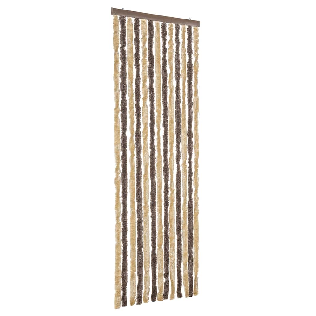 Fliegenvorhang Dunkelbraun und Beige 56x185 cm Chenille