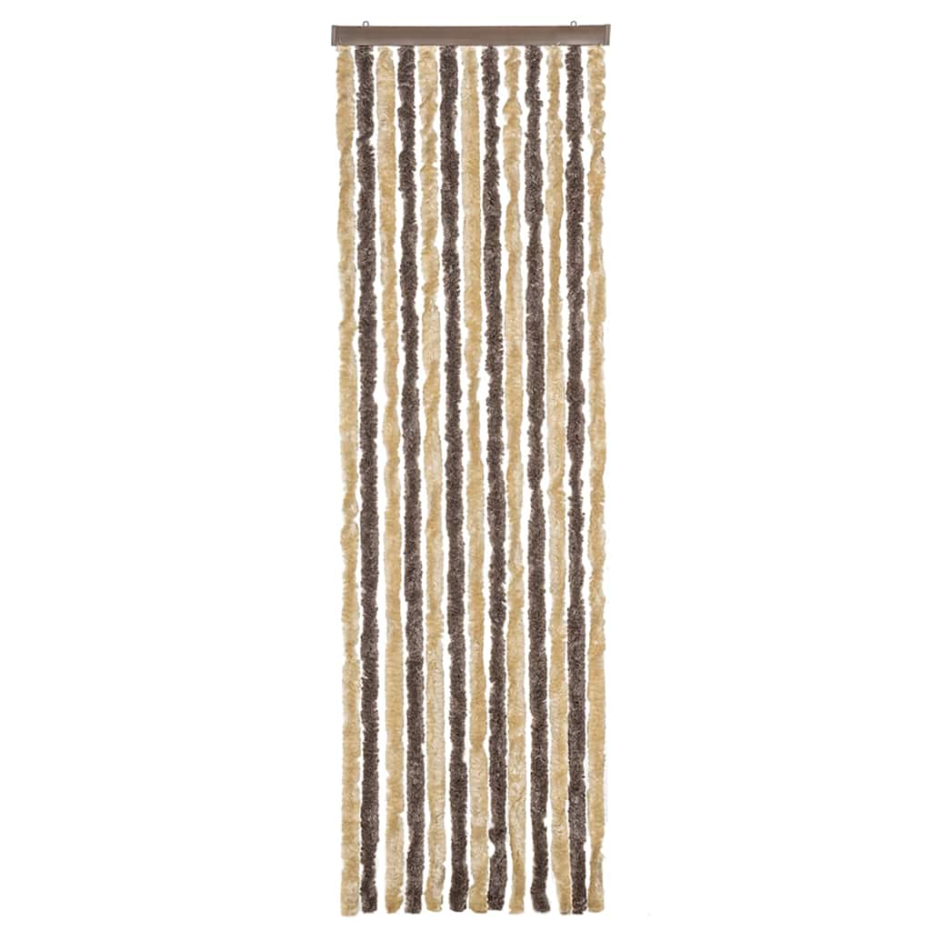 Fliegenvorhang Dunkelbraun und Beige 56x200 cm Chenille