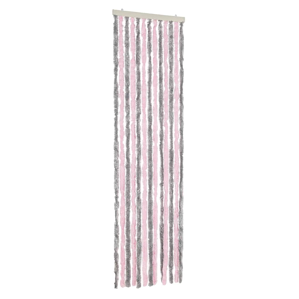 Fliegenvorhang Silbergrau und Rosa 56x200 cm Chenille