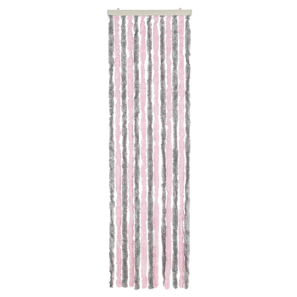 Fliegenvorhang Silbergrau und Rosa 56x200 cm Chenille
