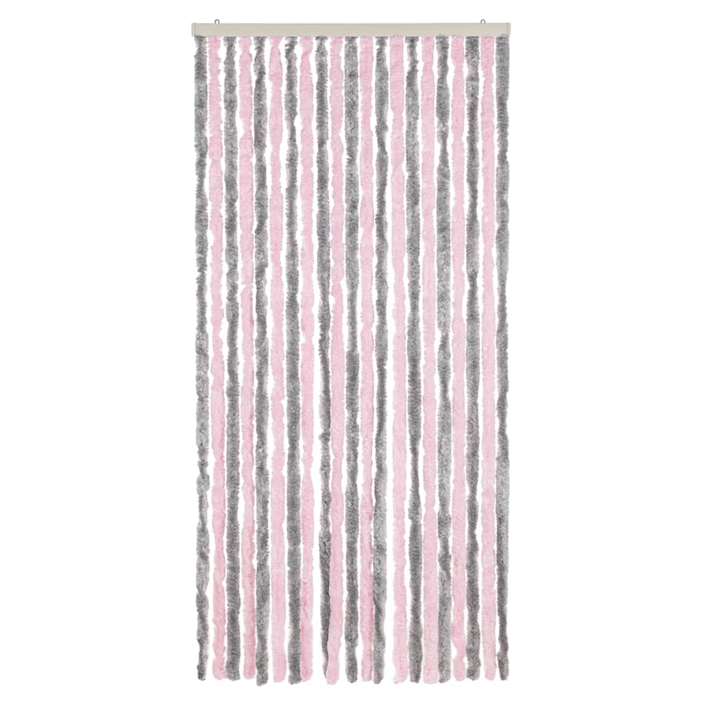 Fliegenvorhang Silbergrau und Rosa 90x200 cm Chenille