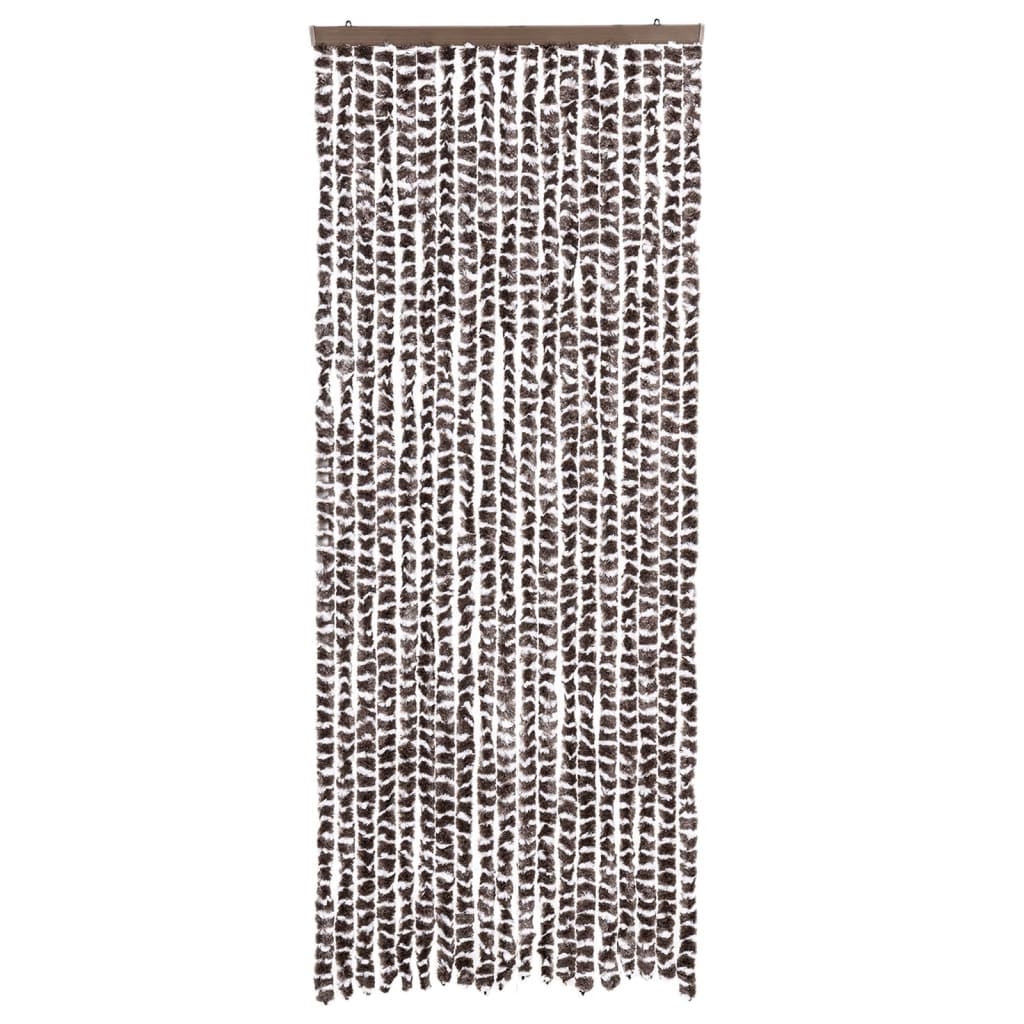 Fliegenvorhang Braun und Weiß 56x200 cm Chenille
