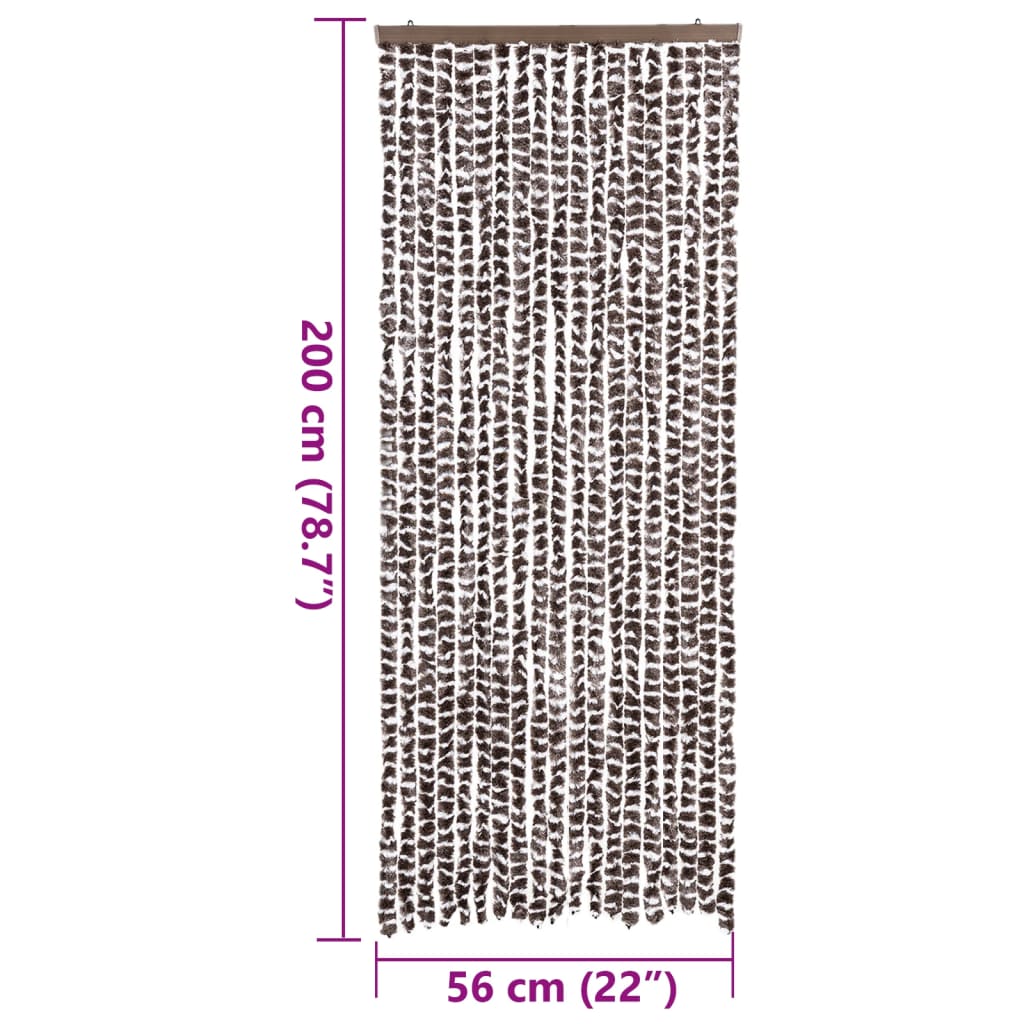 Fliegenvorhang Braun und Weiß 56x200 cm Chenille