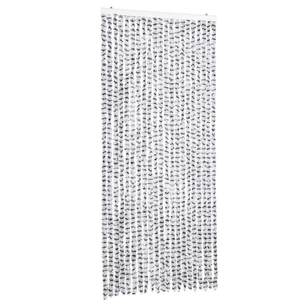 Fliegenvorhang Hellgrau und Dunkelgrau 90x200 cm Chenille