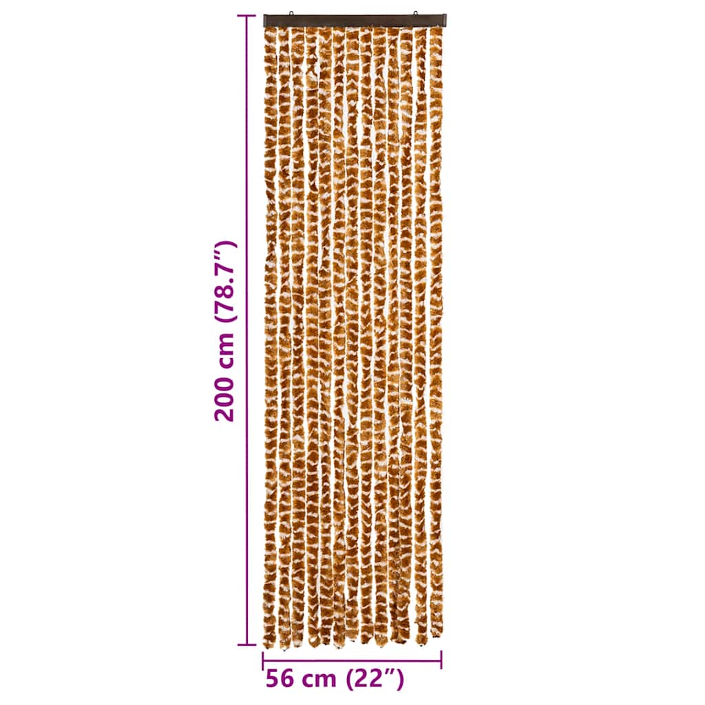Fliegenvorhang Ocker und Weiß 56x200 cm Chenille
