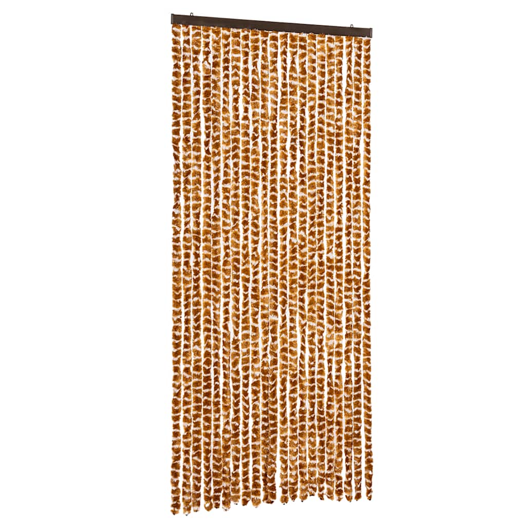 Fliegenvorhang Ocker und Weiß 90x200 cm Chenille