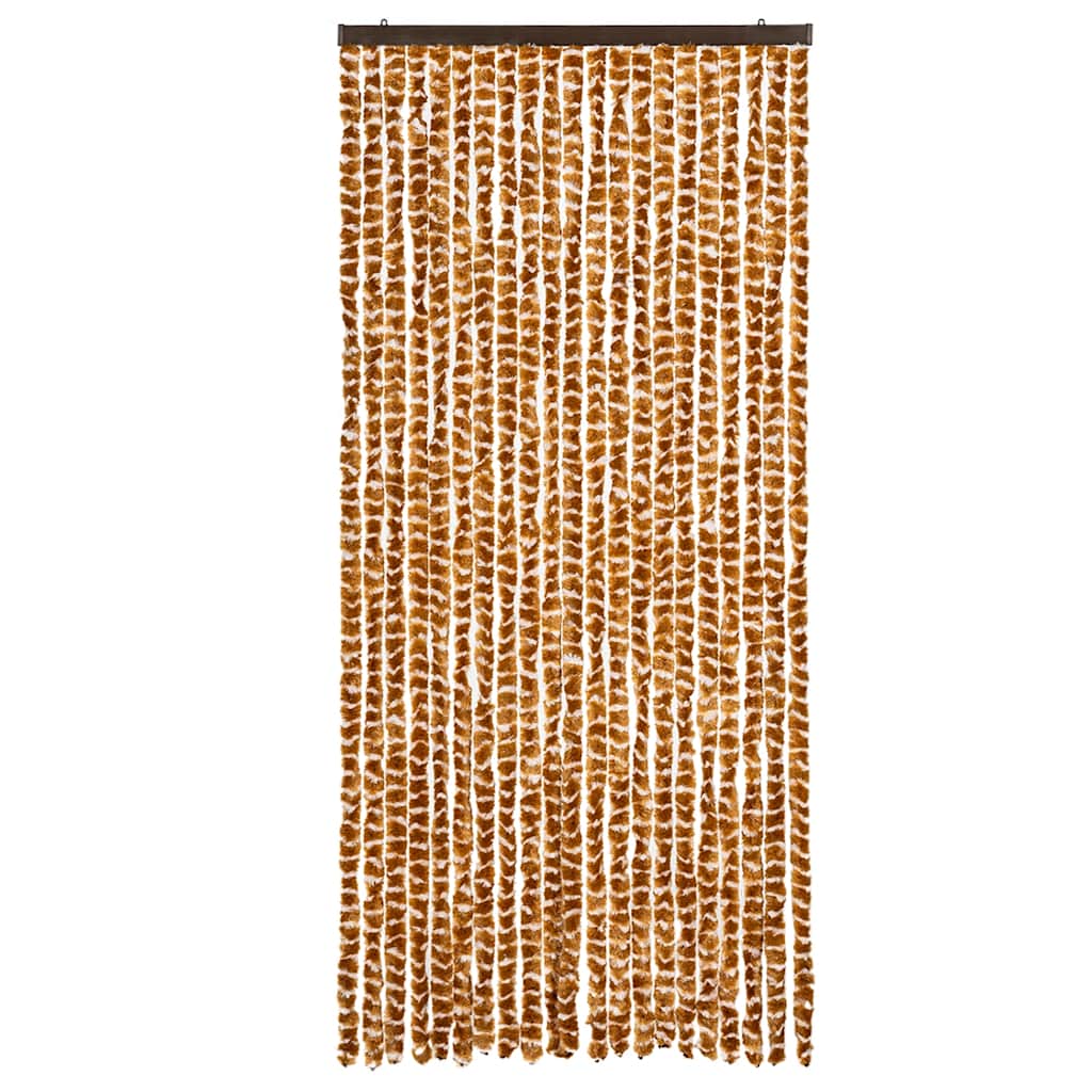 Fliegenvorhang Ocker und Weiß 90x200 cm Chenille