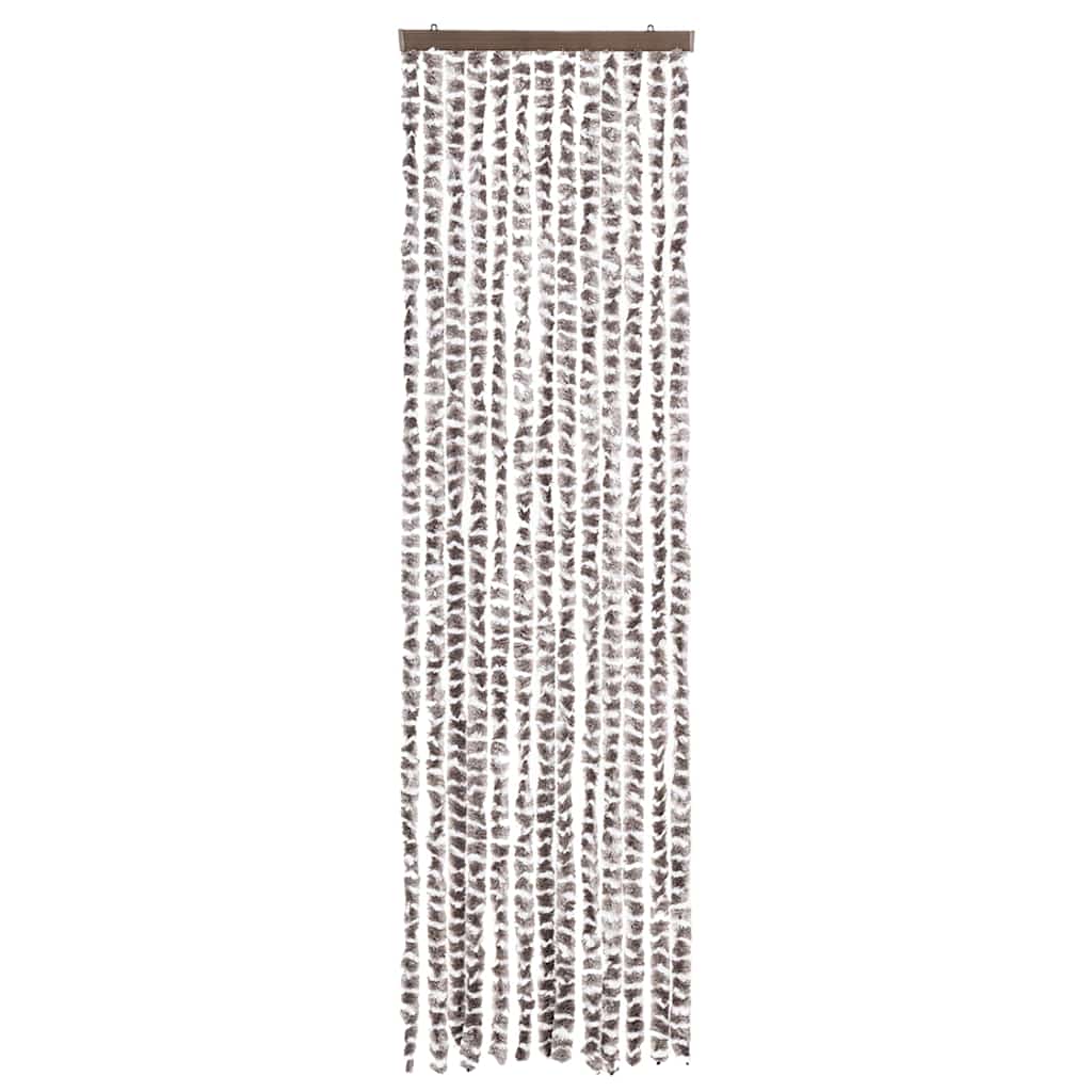 Fliegenvorhang Taupe und Weiß 56x200 cm Chenille