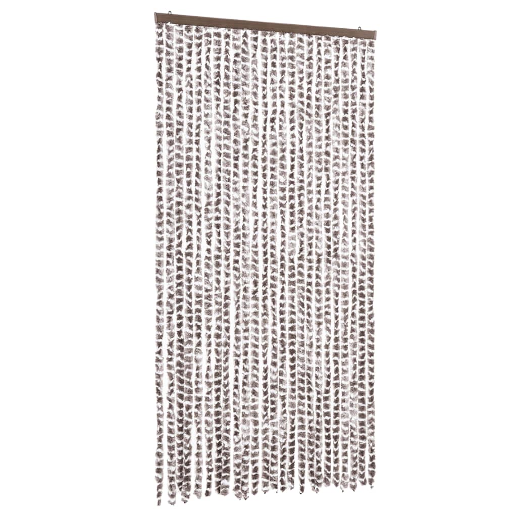 Fliegenvorhang Taupe und Weiß 100x200 cm Chenille