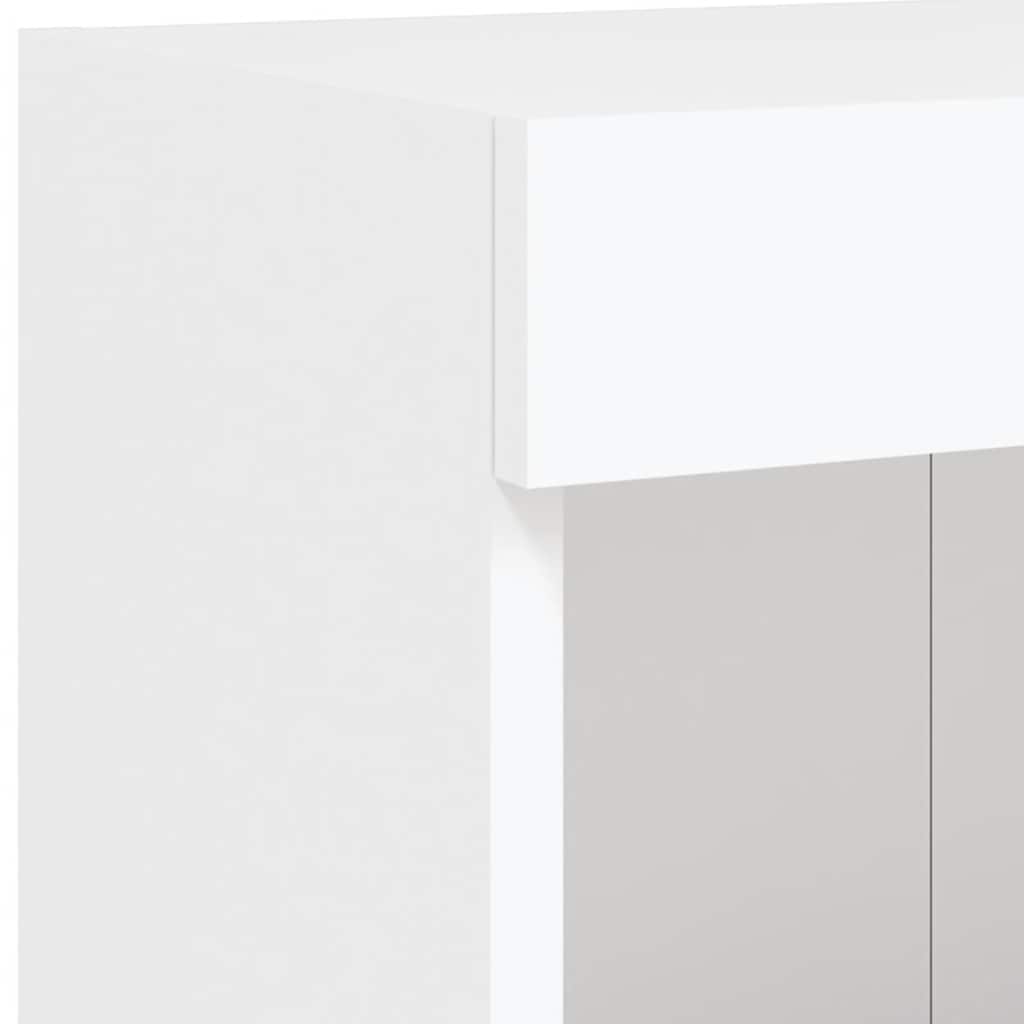 5-tlg. Wohnwand mit LED-Beleuchtung Weiß Holzwerkstoff