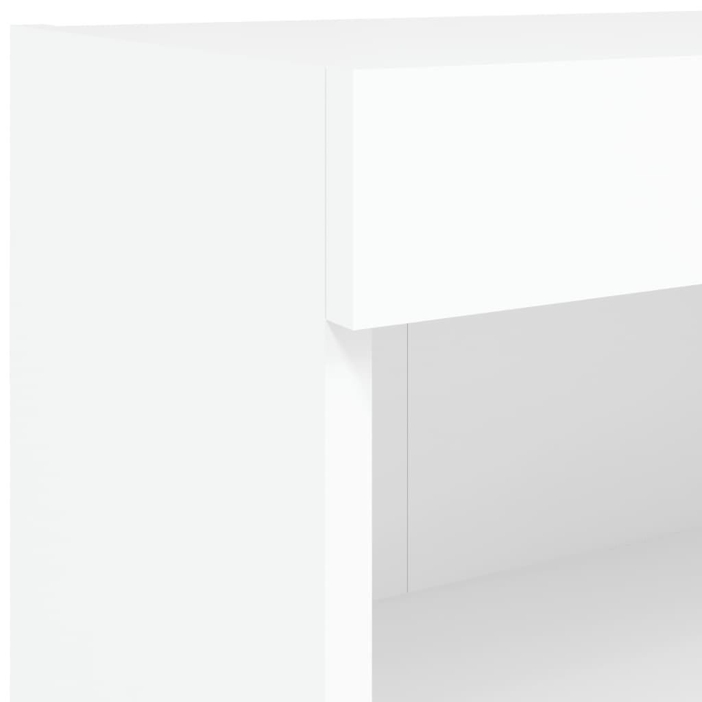 8-tlg. TV-Wohnwand mit LED-Leuchten Weiß