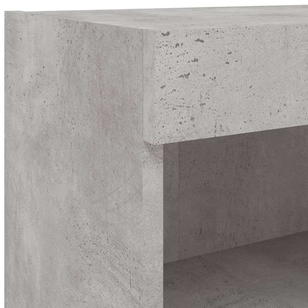8-tlg. TV-Wohnwand mit LED-Leuchten Betongrau