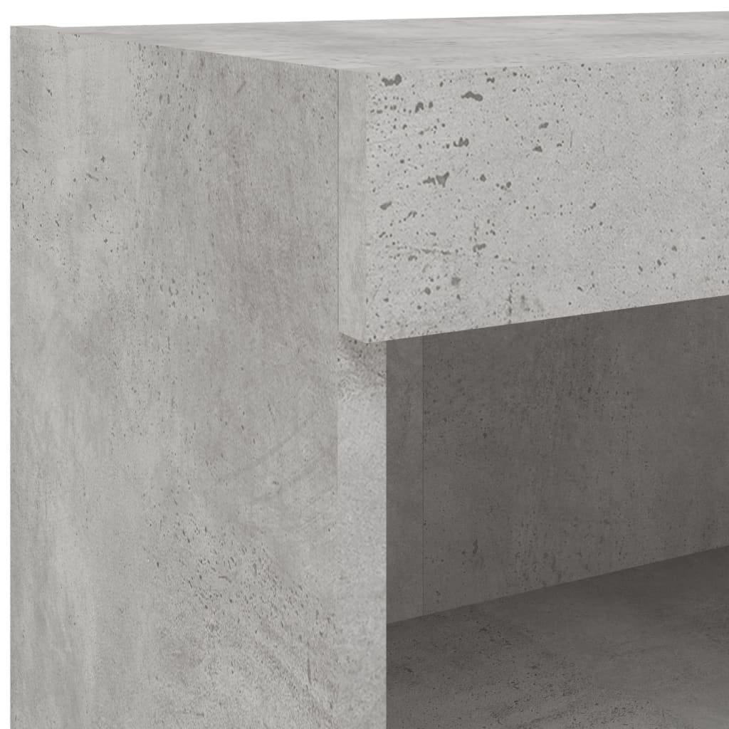 7-tlg. TV-Wohnwand mit LED-Leuchten Betongrau