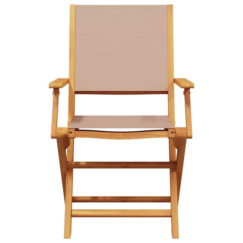 Gartenstühle 2 Stk. Taupe Massivholz Akazie & Stoff
