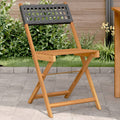 Bistrostühle 2 Stk. Schwarz Massivholz Akazie und Poly Rattan