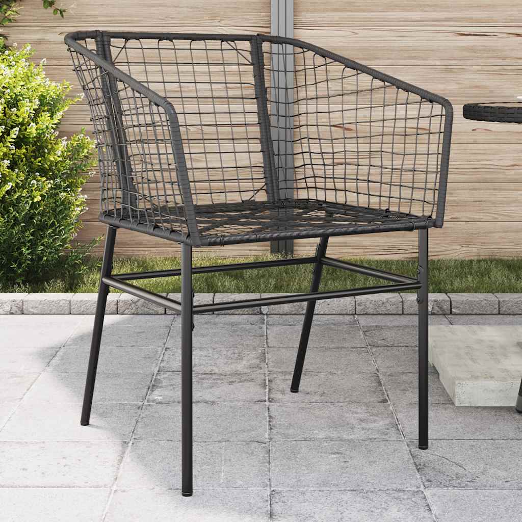 Gartenstühle 2 Stk. Schwarz Poly Rattan