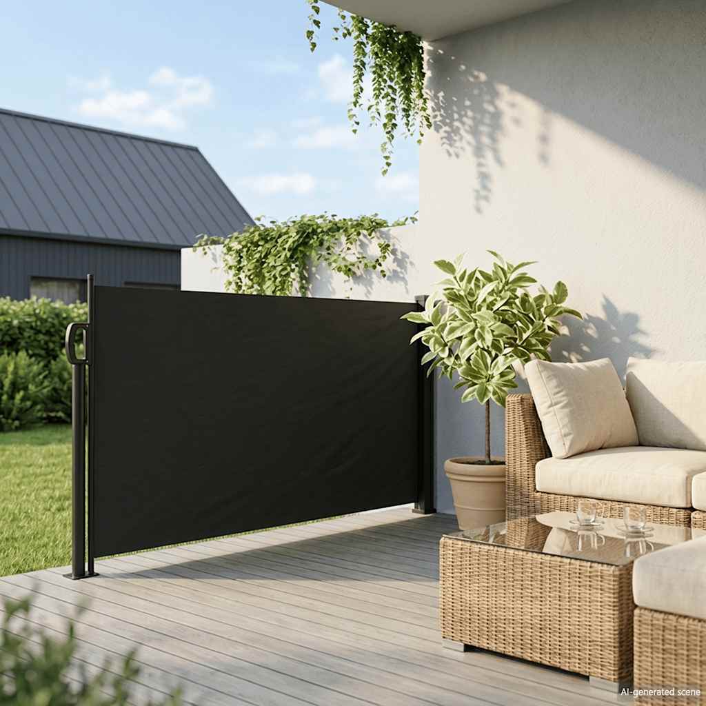 Seitenmarkise Ausziehbar Schwarz 117x300 cm