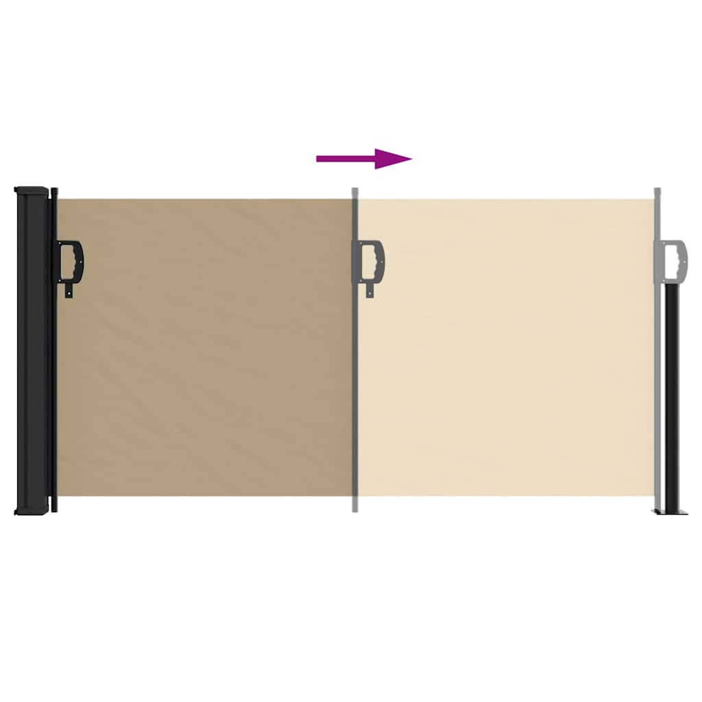 Seitenmarkise Ausziehbar Beige 100x500 cm