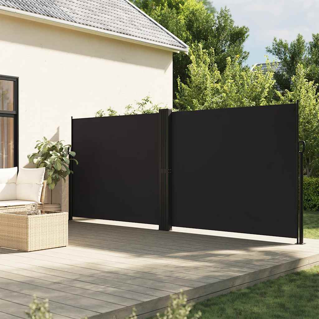 Seitenmarkise Ausziehbar Schwarz 180x600 cm