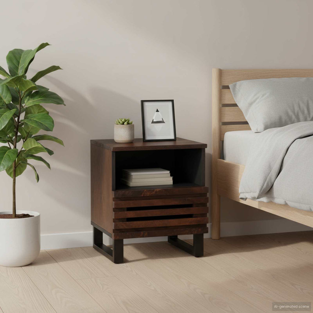 Nachttisch 40x34x46 cm Massivholz Mango