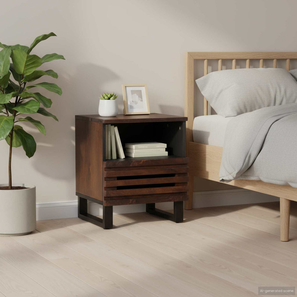 Nachttische 2 Stk. 40x34x46 cm Massivholz Mango