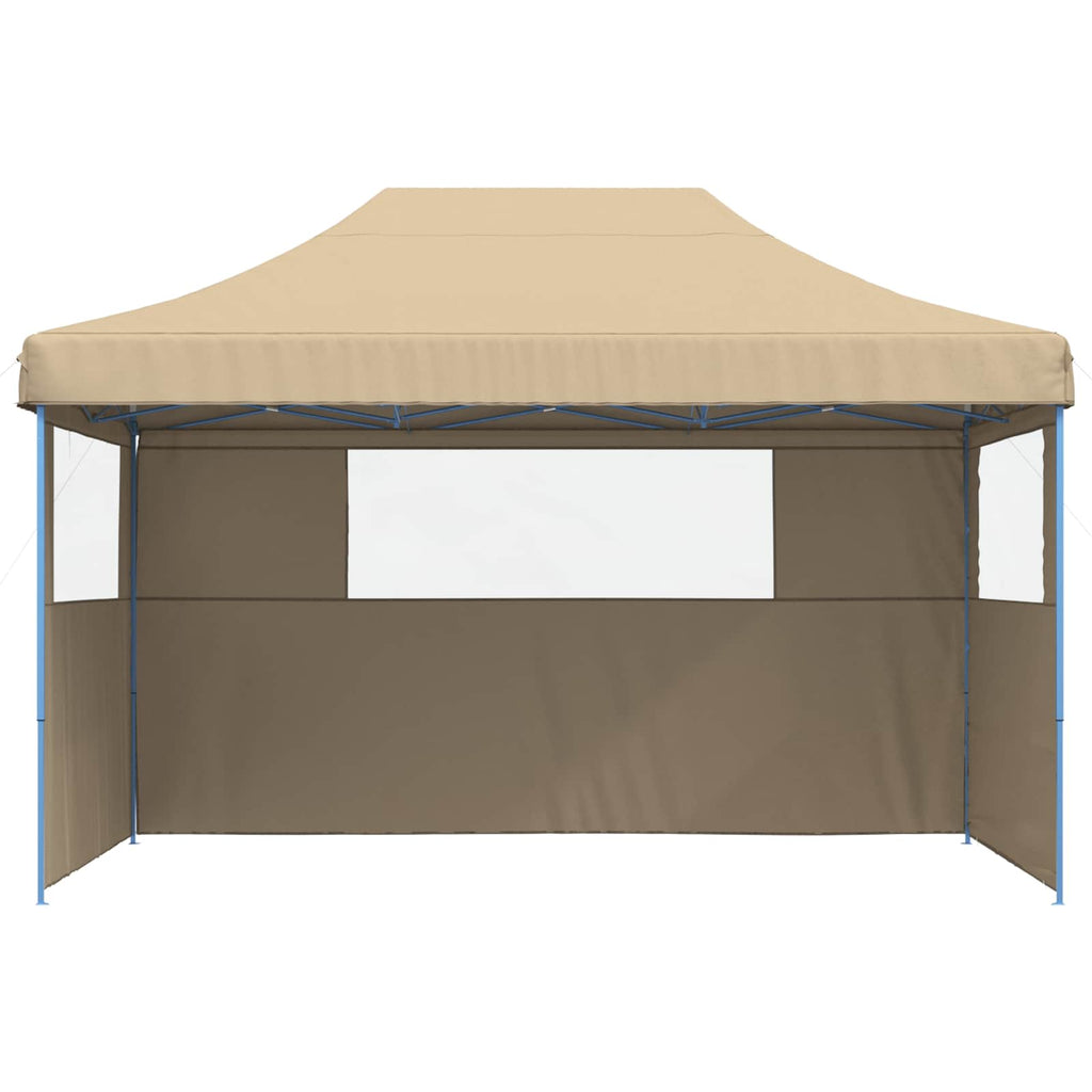 Partyzelt Faltbar Pop-Up mit 3 Seitenteilen Beige