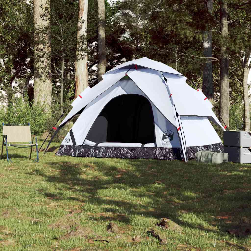 Kuppel-Campingzelt 5 Personen Weiß Verdunkelt Quick Release