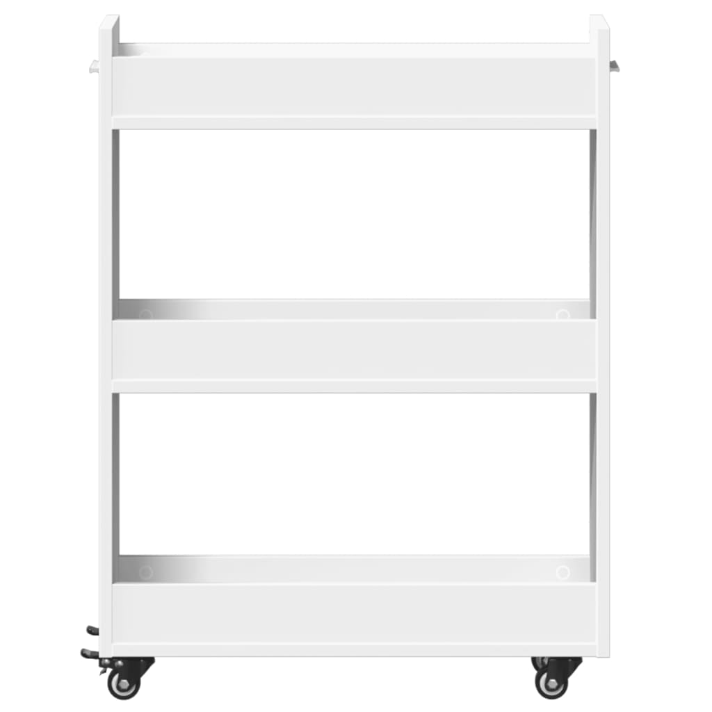 Schrank mit Rollen Weiß 60x22x79 cm Holzwerkstoff